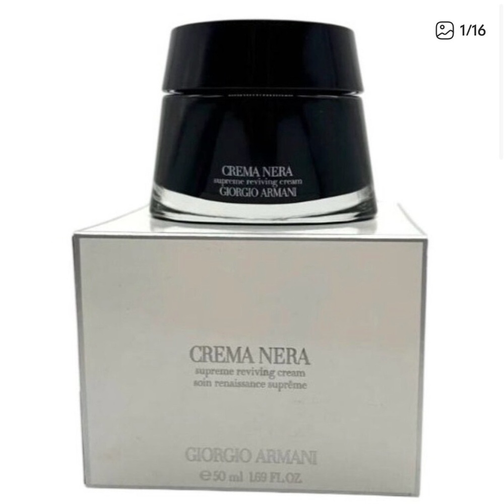 Giorgio Armani Crema Nera Reviving Cream - Black and Silver Jar